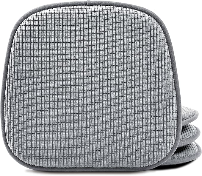 Shinnwa Dining Chair Cushions 4 Pack, Non Slip Indoor Chair Pads, U-Shaped Kitchen Seat Cushions, Set of 4, 15 x 16 Inches, Grey