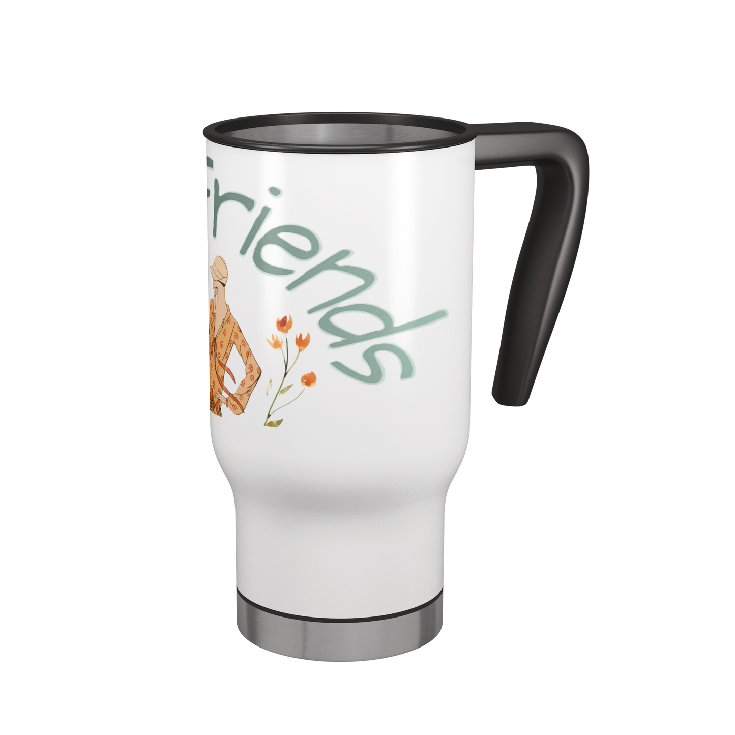 Vintage Fashionable Best Friends 14 oz Travel Mug Tumbler
