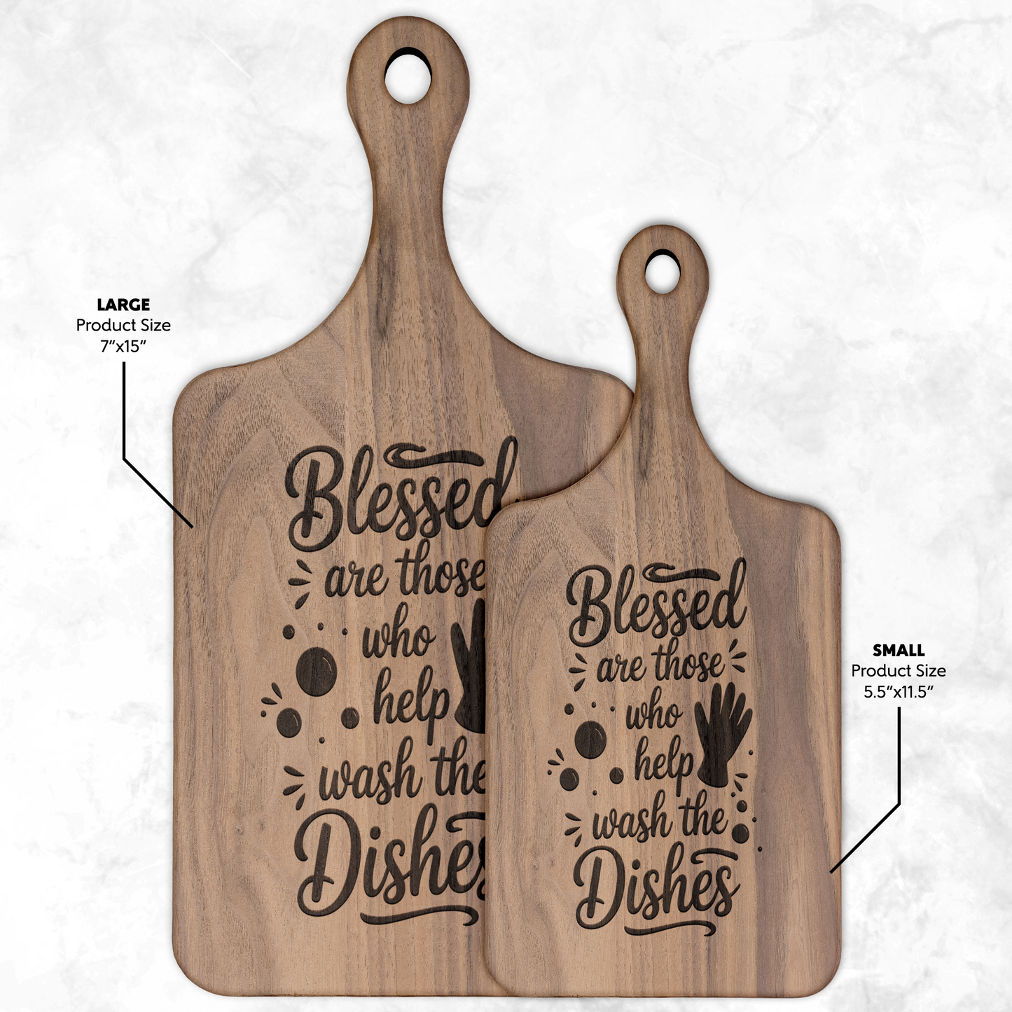 Blessed Are Those Who Help Wash the Dishes Wooden Paddle Cutting Board