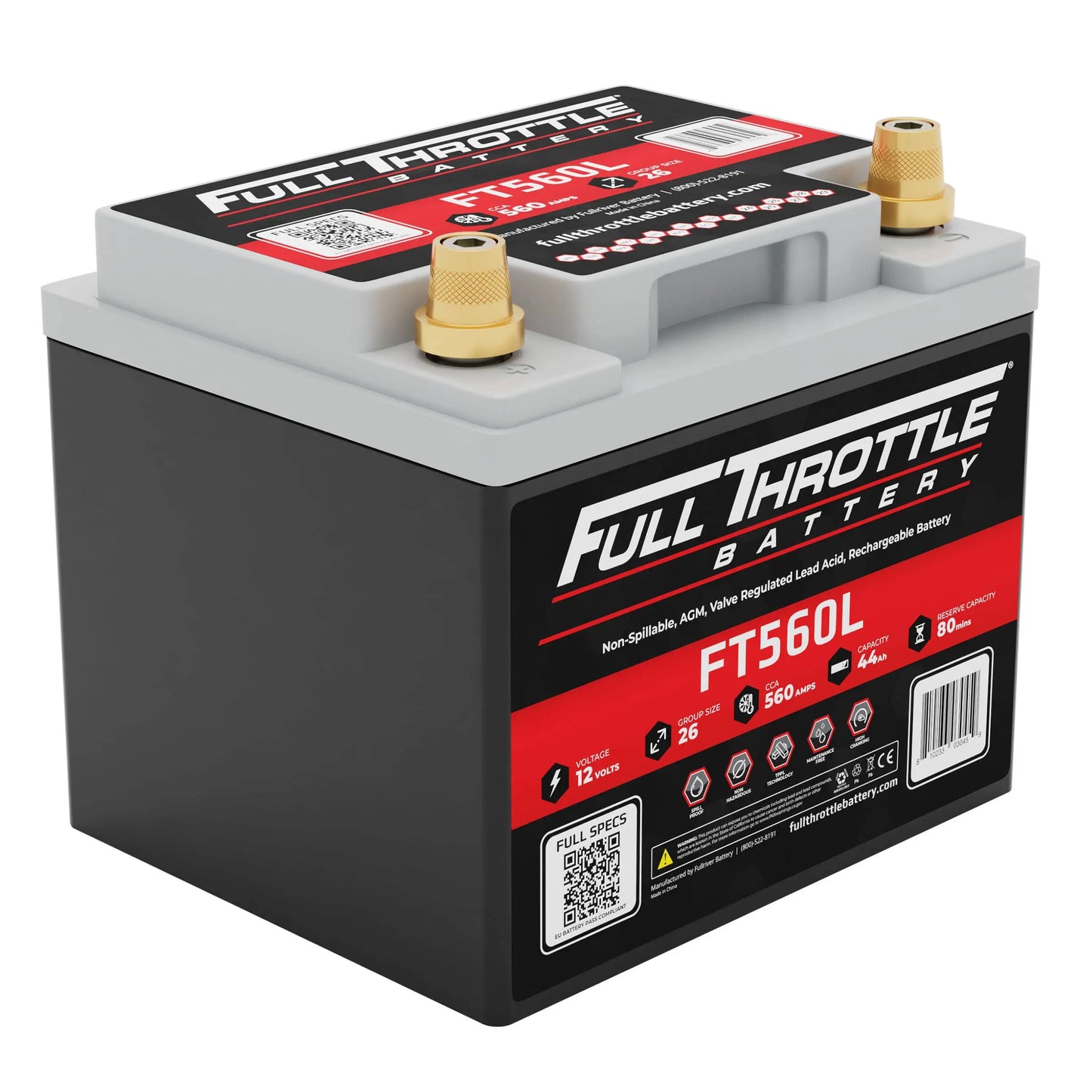 Full Throttle FT560L AGM Battery With Terminals