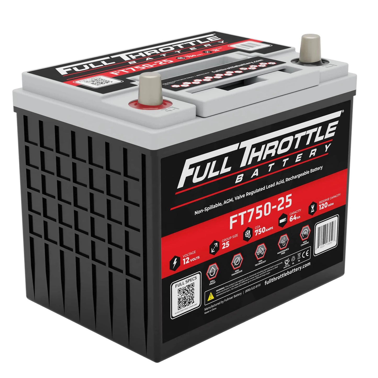 Full Throttle FT750-25 AGM Battery
