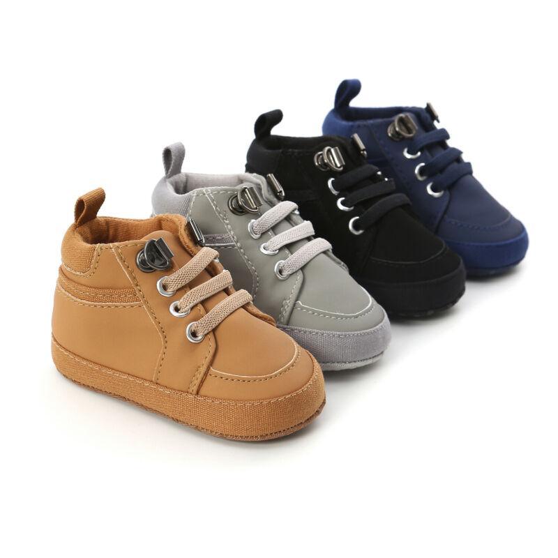 Warm Infant Baby First Walkers Soft Sole Newborn Leather High Top Non-slip Shoes Sneaker Baby Shoes
