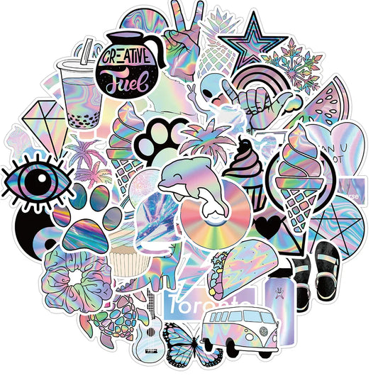 50PCS Cartoon VSCO Girl Stickers – DIY Watercolor Stickers for Luggage, Scrapbooks, Notebooks & Card Decoration