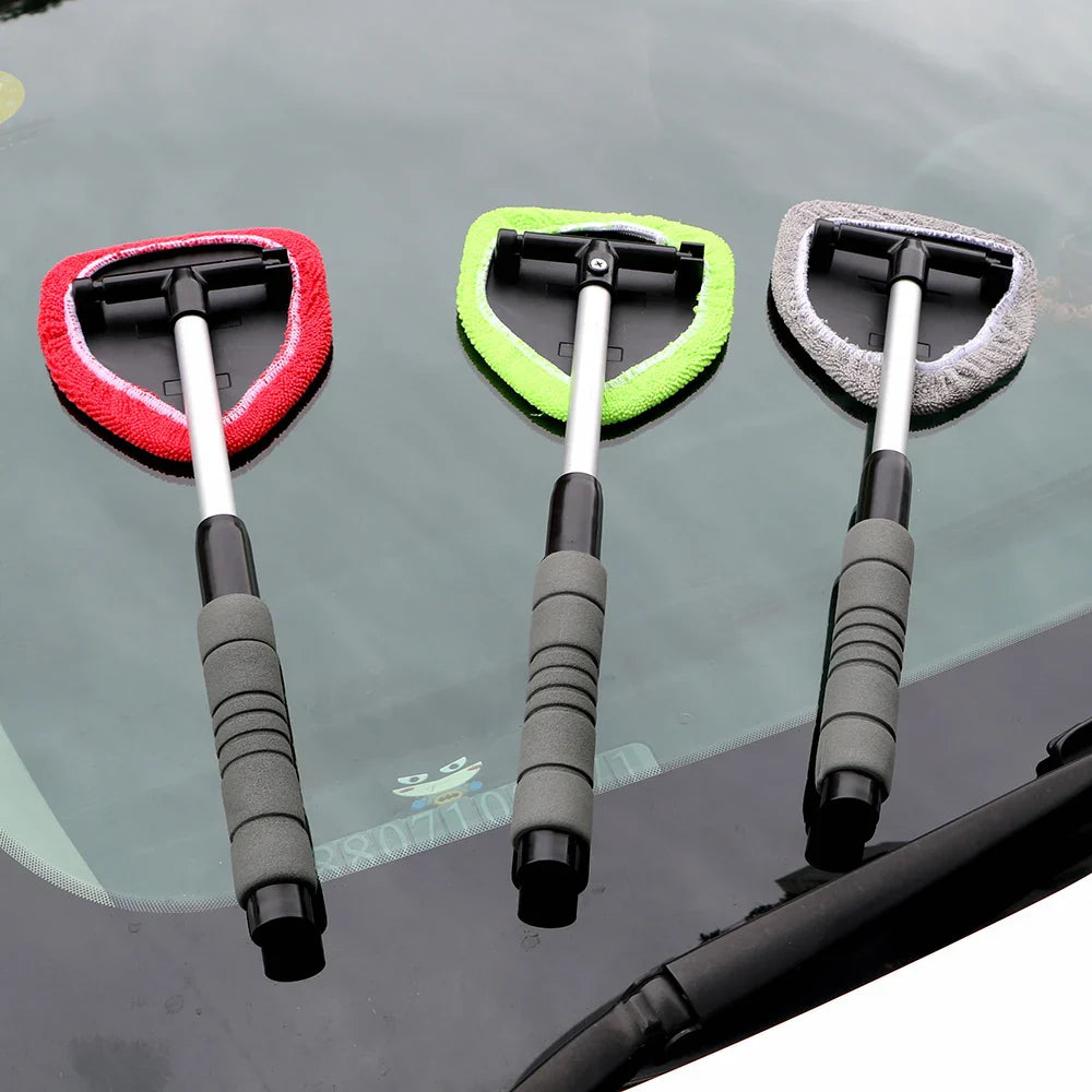 Window Scraping Mist Eliminator Microfiber Car Window Cleaner Telescopic Window Glass Cleaner Car Windshield Cleaning Brush