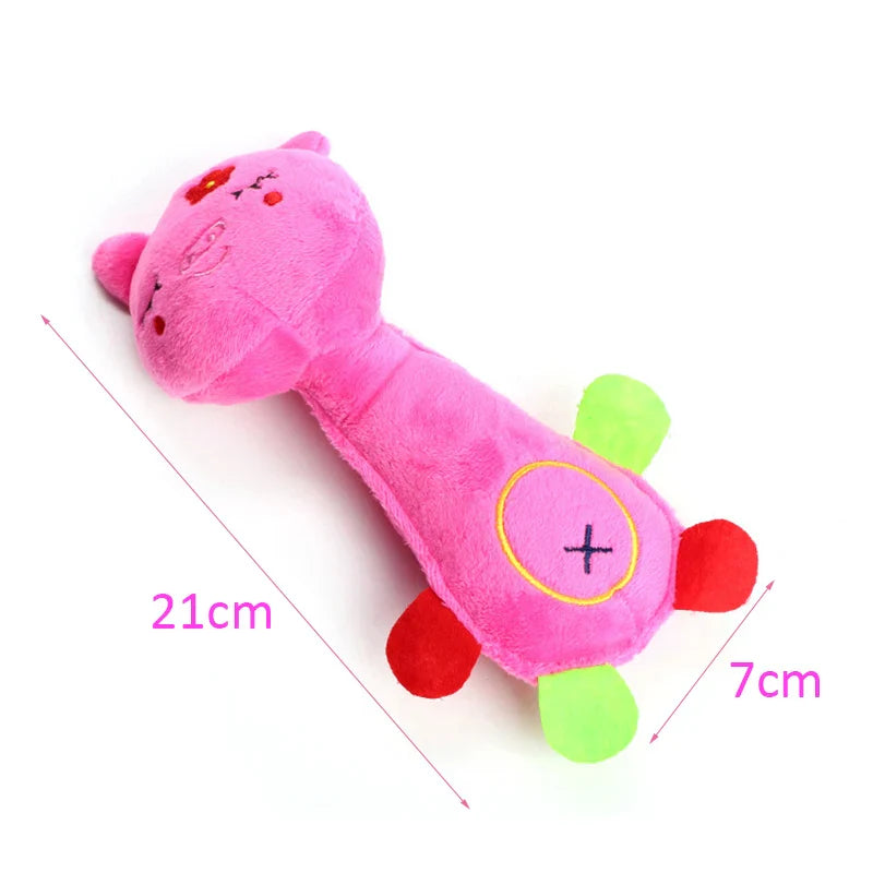 Durable Squeaky Dog Plush Toy – Animal Shape Chew Toy for Small Dogs & Puppies