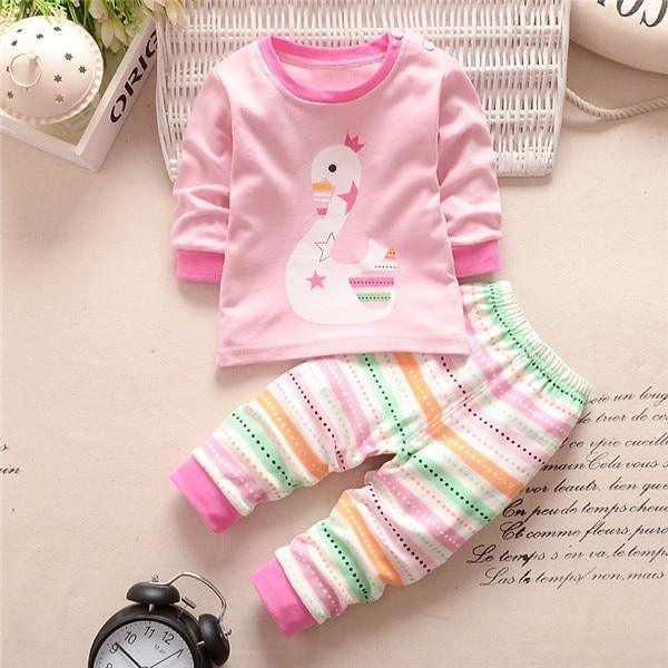 Baby Boy Clothes Cotton Clothing Sets Cartoon Long-sleeved T-shirt Pants Infant Clothes 2pcs Ste For Boys and Girls Kids