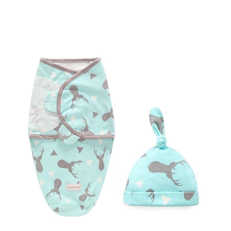 Baby Swaddle Blanket With Cap For Newborn Wrap Cotton Swaddling Bag Baby Envelope Sleep sack  Blanket .