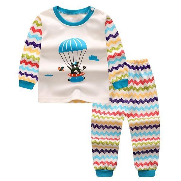 Baby Boy Clothes Cotton Clothing Sets Cartoon Long-sleeved T-shirt Pants Infant Clothes 2pcs Ste For Boys and Girls Kids