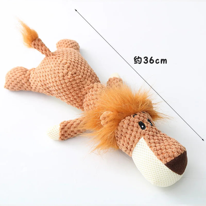 Plush Cartoon Dog Toy – Squeaky Chew Toy for Small Dogs, Teeth Grinding & Fun Playtime