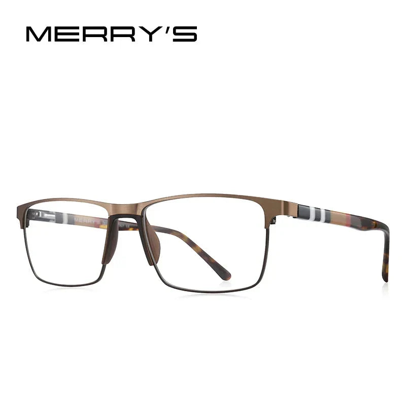 MERRYS DESIGN Men’s Titanium Glasses – Ultralight Square Prescription Frame