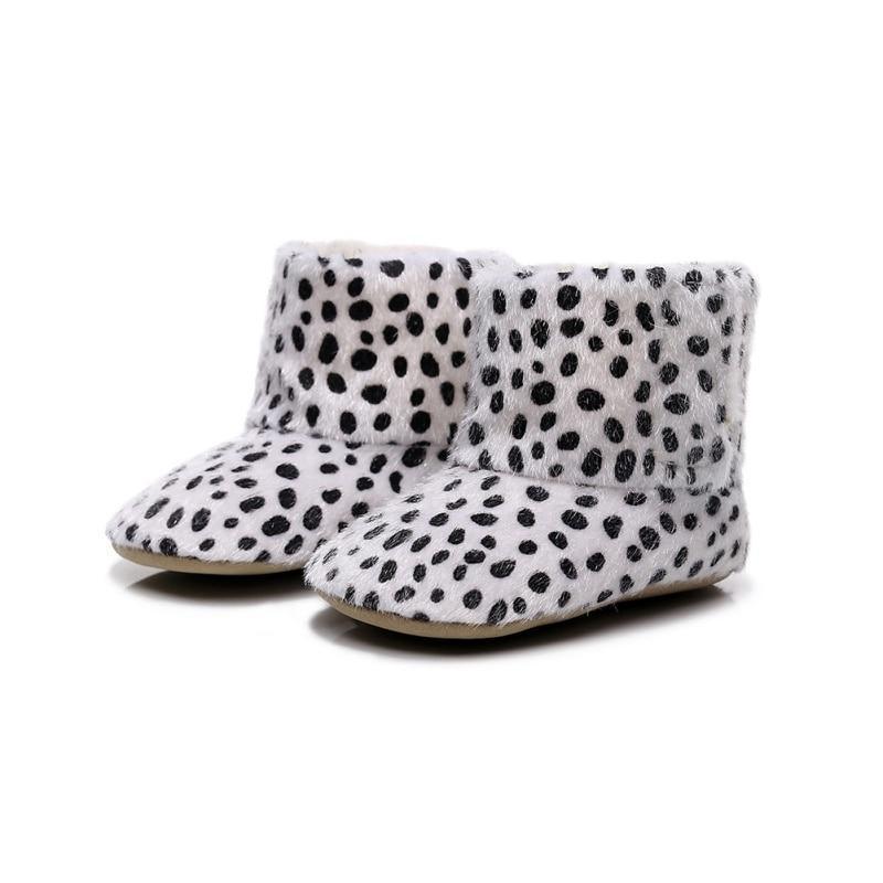 Cute Baby Infants Shoes Dot Knitting Boots Casual Non-slip Soft Soled Walking Shoes