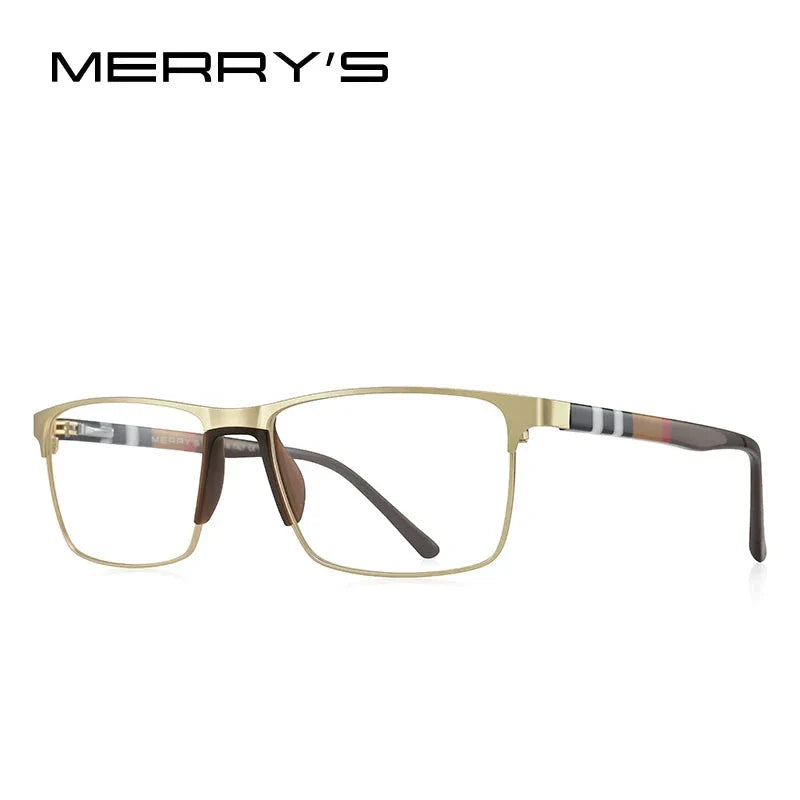 MERRYS DESIGN Men’s Titanium Glasses – Ultralight Square Prescription Frame