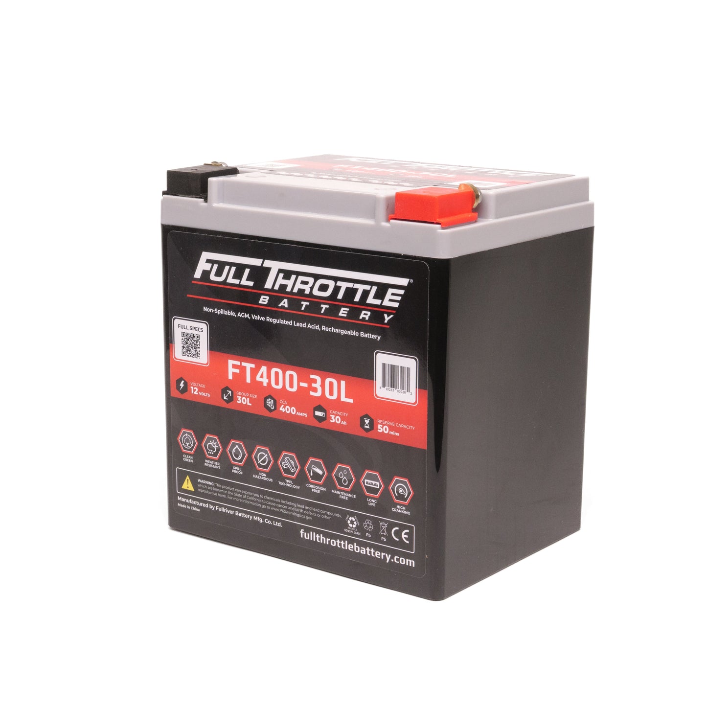Full Throttle FT400-30L AGM Battery