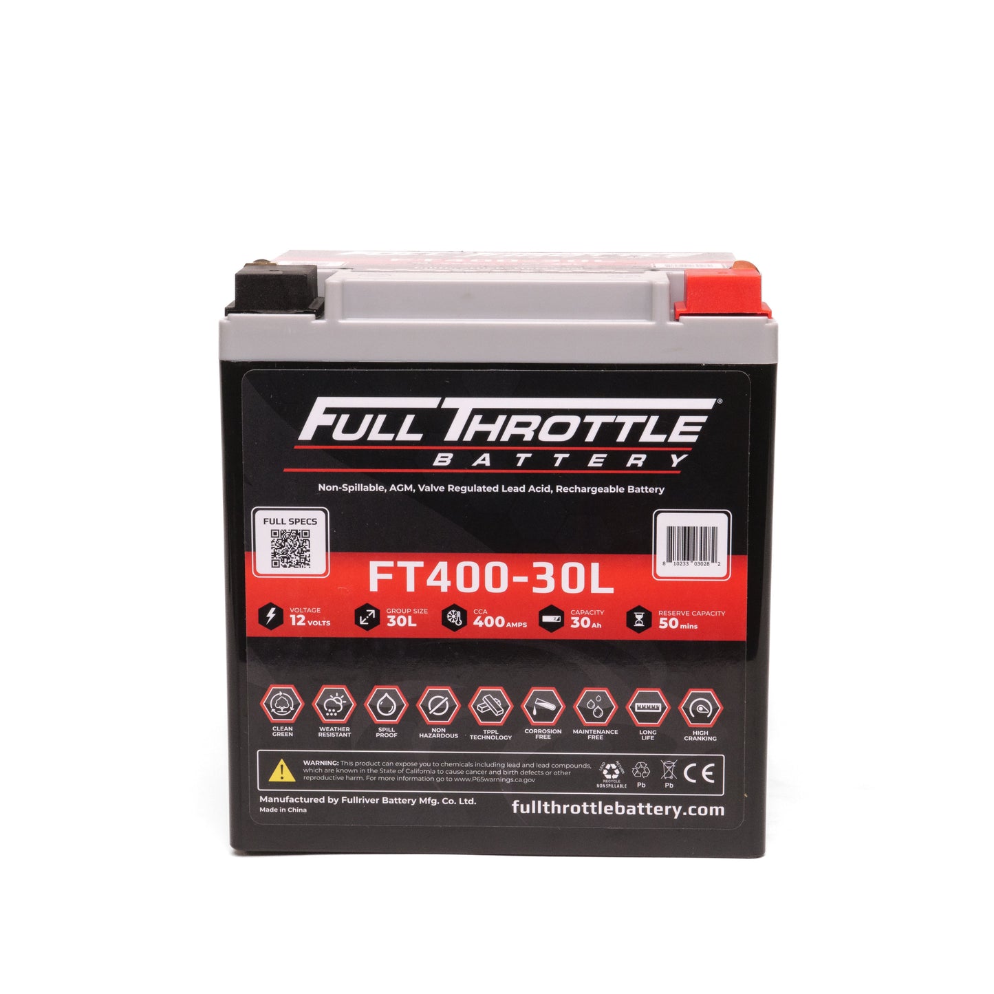 Full Throttle FT400-30L AGM Battery