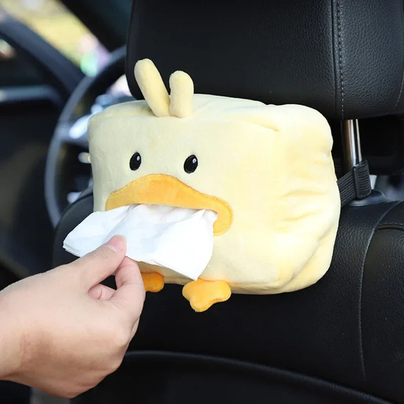Cartoon Car Tissue Box Cute Plush Animals Napkin Paper Holder Portable Auto Armrest Box Tissue Paper Storage Case Car Decoration