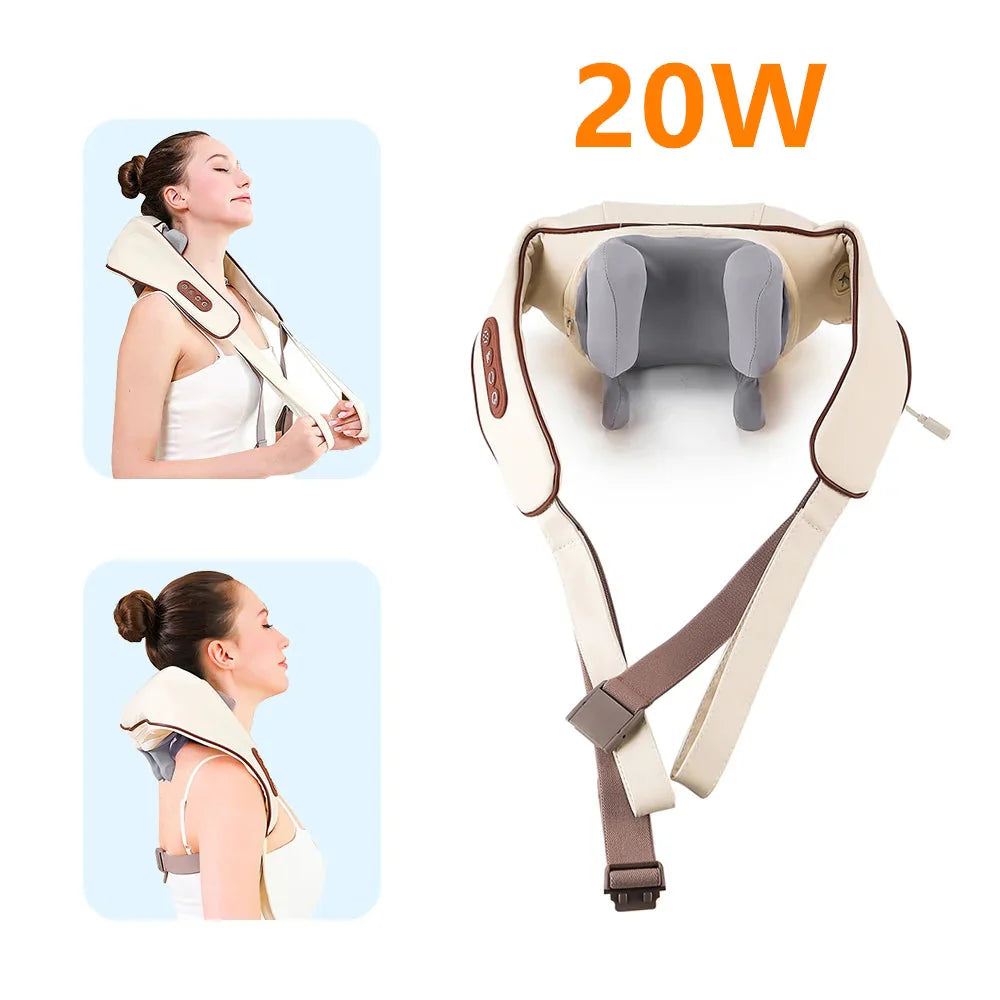Foreverlily 26W Neck & Shoulder Massager Wireless Back Kneading Shawl