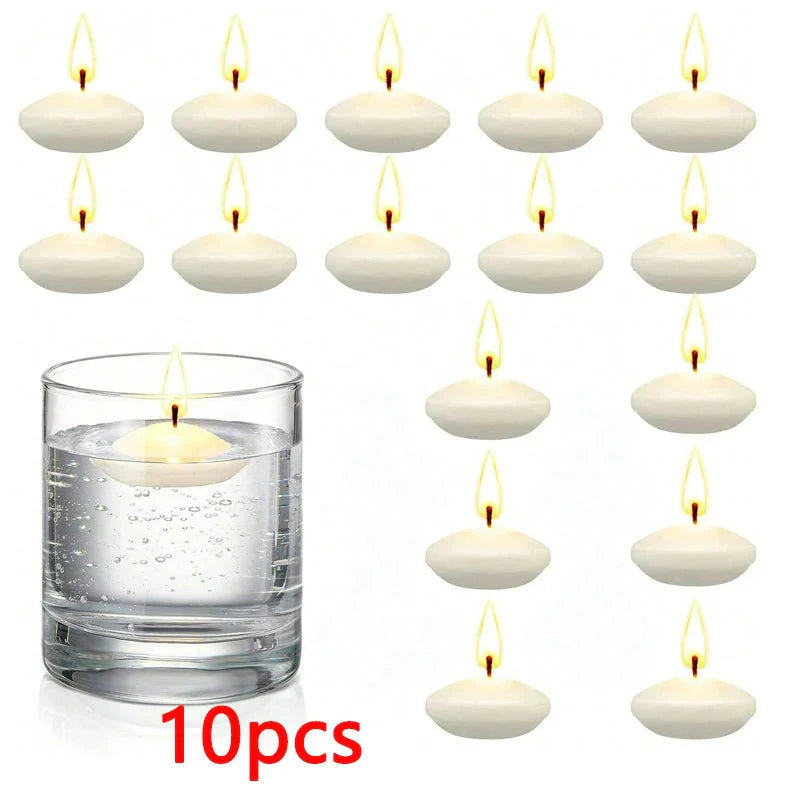 6/10/16Pcs Unscented Floating Candles – Romantic Soy Wax Discs for Valentine's Day, Weddings, Parties, and Home Décor