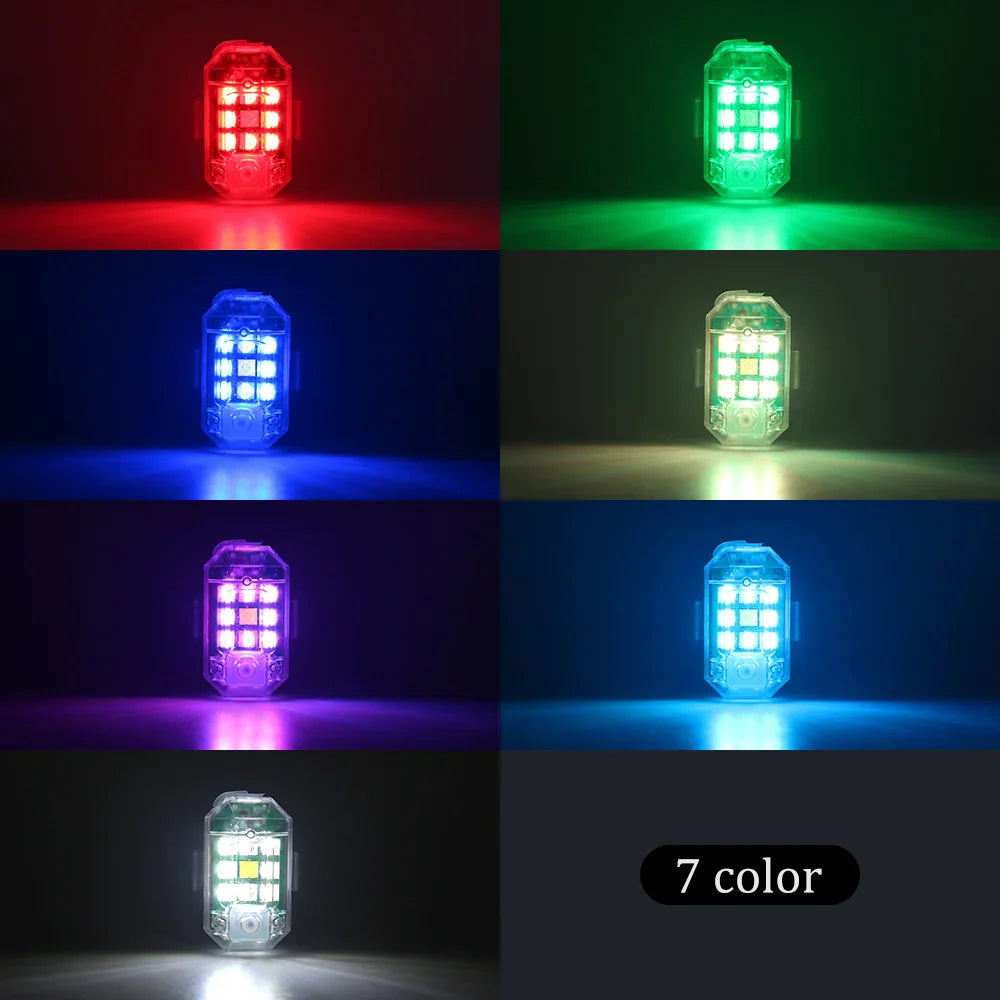 1/2/4Pc Remote Motorcycle Lights RC Drone LED Flash Wireless Light for RC Fix Wing Aircraft Airplane Helicopter Warning Lights