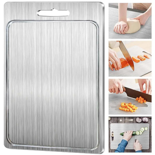 NEW Titanium Cutting Boards For Kitchen Steel Cutting Board 304 Steel Double-Sided Food Grade Cutting
