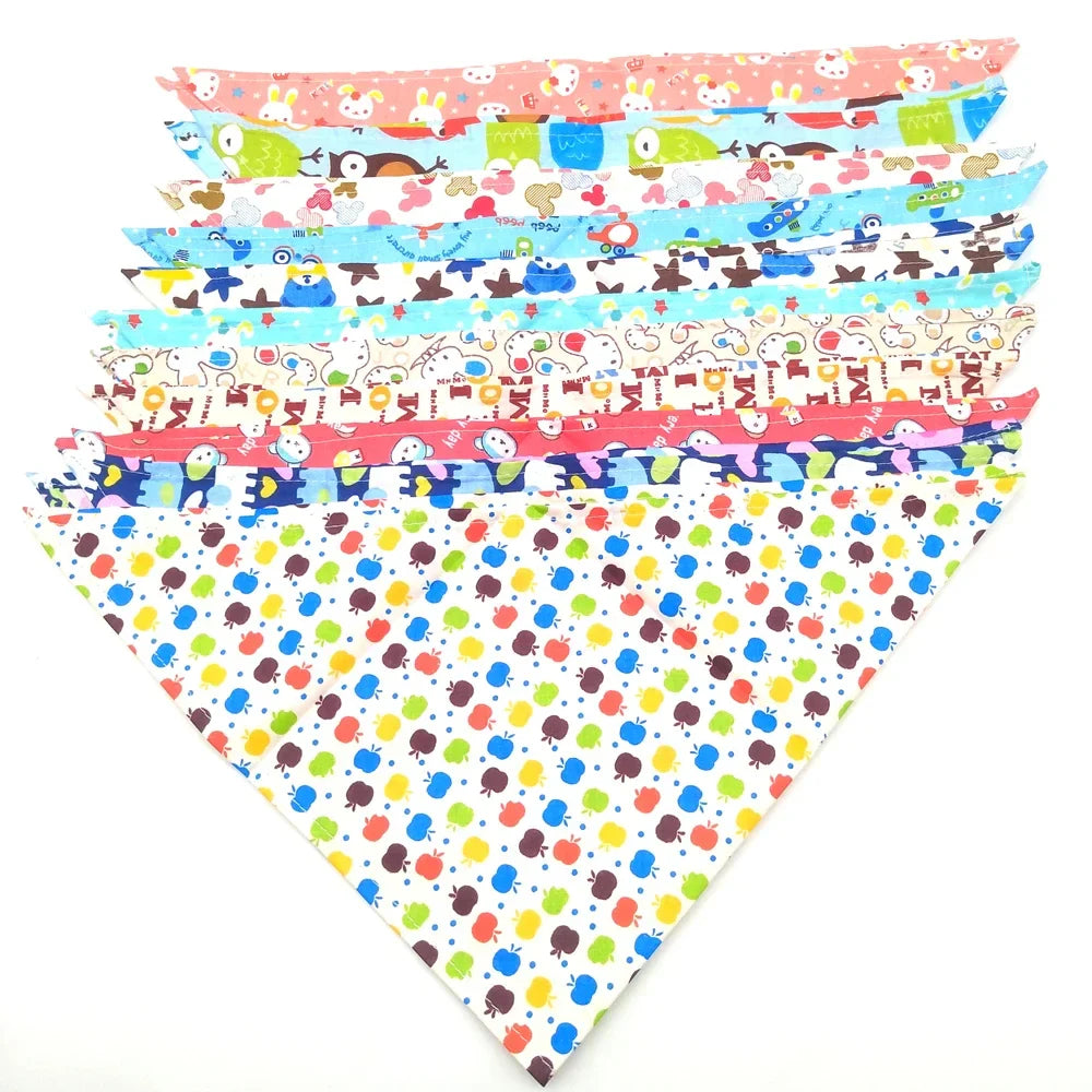 Bulk Dog Bandanas - 50 Colors Cotton Bandanas for Small to Large Dogs