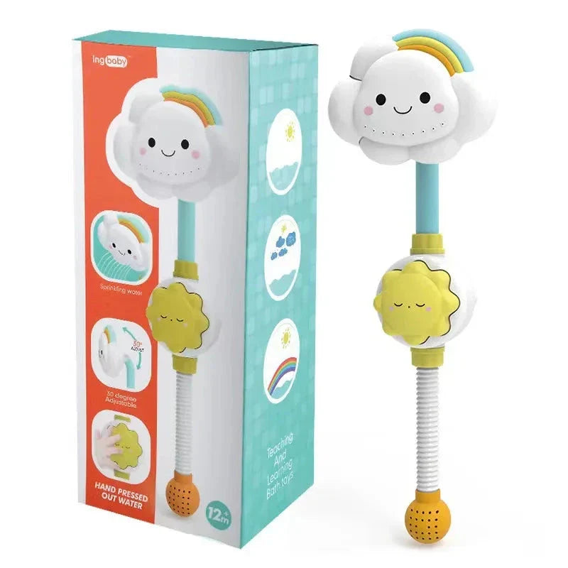 Cloud Weather Bath Toy for Kids – Educational Water Spray Toy with Rotating Nozzle & Suction Cup