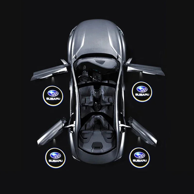 2pcs Car Door Welcome Light Auto LED Projector Decorative Lamp for Subaru XV Forester Outback Impreza Legacy Tribeca Accessoires