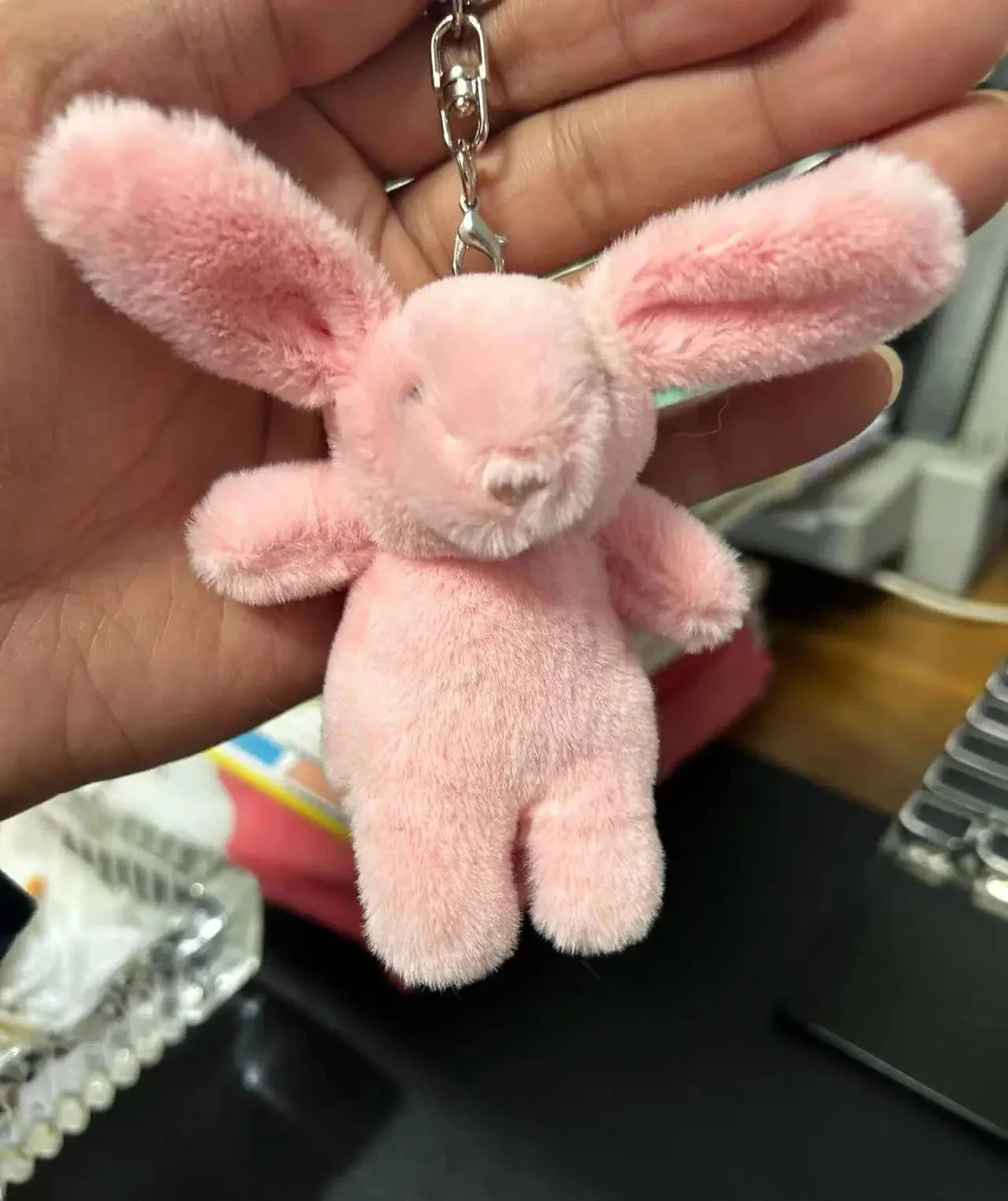 Cute Cartoon Rabbit Plush Keychain – Pompom Bag & Phone Pendant