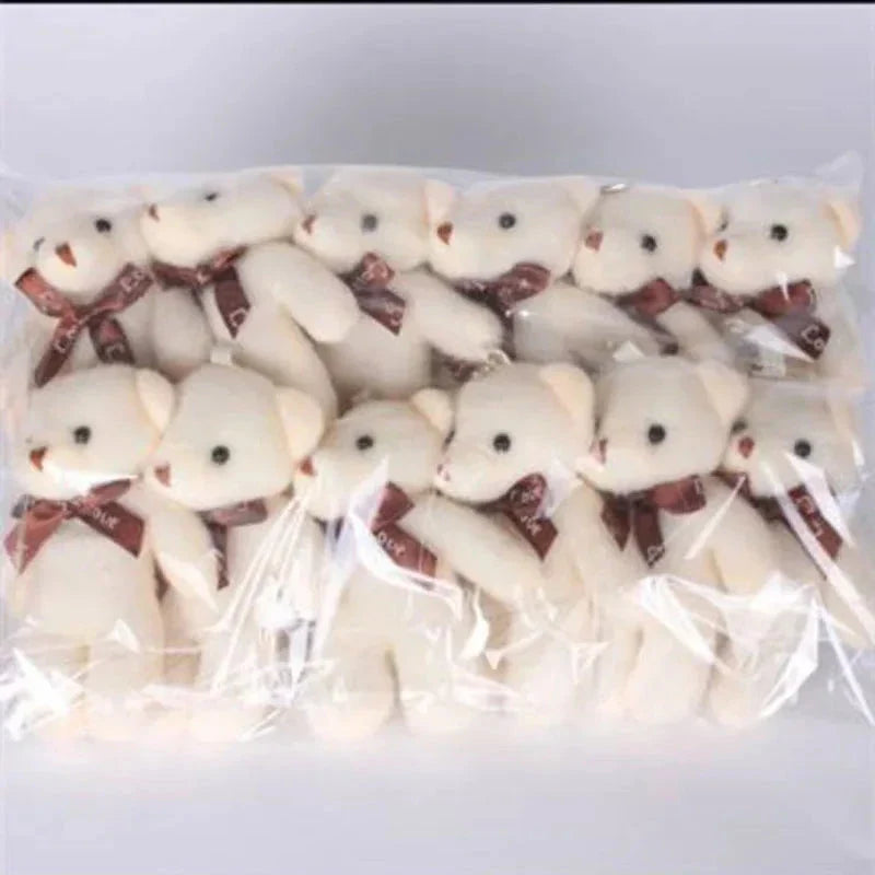 12pcs Mini Teddy Bear Plush Toys – Soft Keychain & Party Gift Dolls