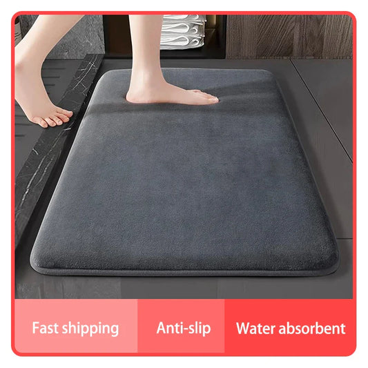 Super Absorbent Coral Velvet Bathroom Mat – Non-Slip Door & Floor Mat