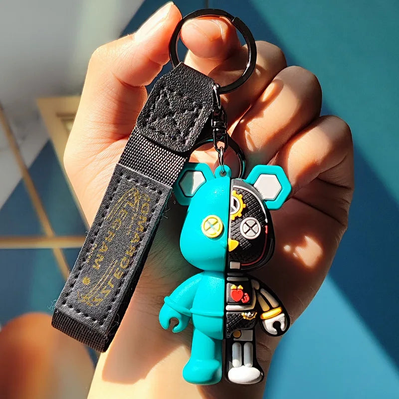Cartoon Simple Mechanical Bear Cute Niche Doll Keychain Chain Bag Personalized Small Pendant Accessory Keychain Decorative Gifts