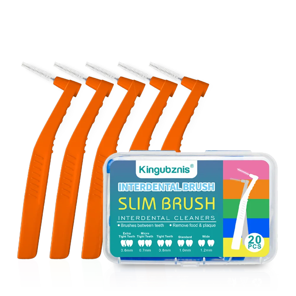 Interdental Brush 20-Pack - Soft Mini Brushes with Dust Cover for Orthodontic and Dental Cleaning