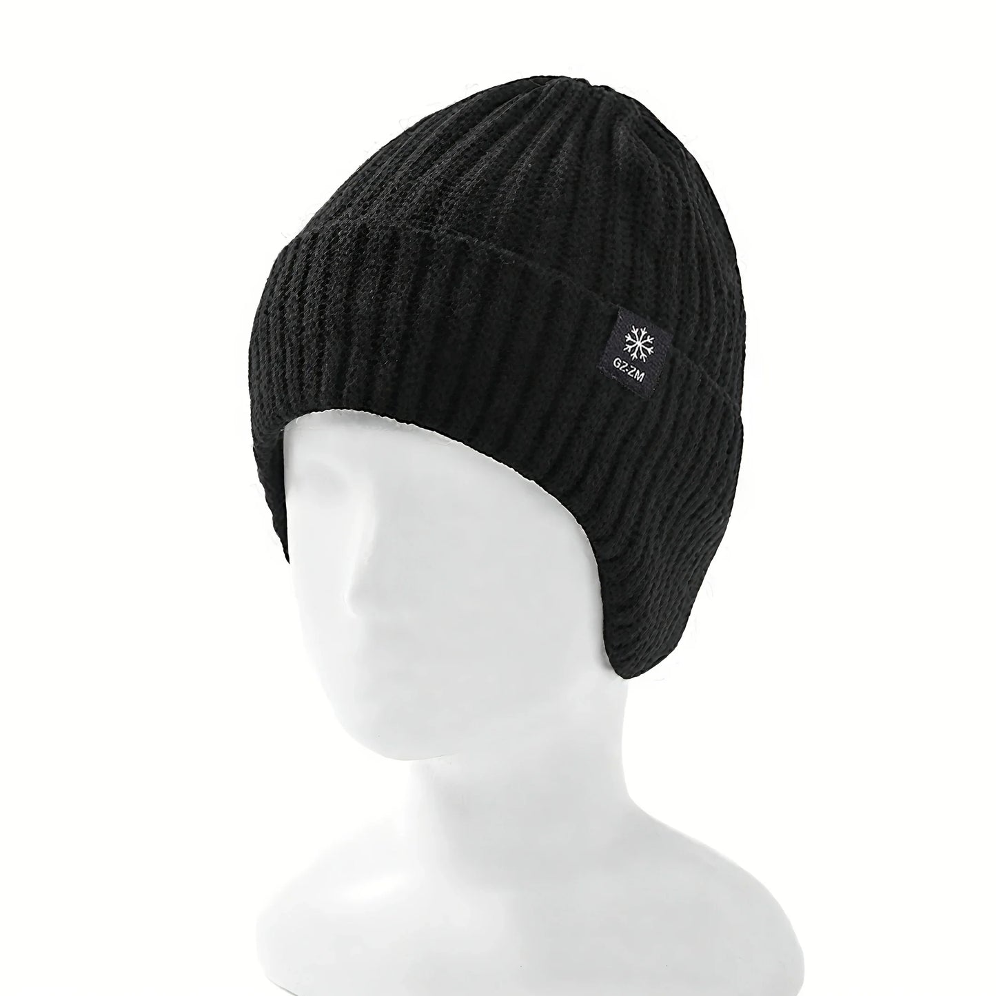 Winter warm woolen hat for middle-aged and elderly people, men's one-piece snowflake ear protection, thickened knitted hat for a