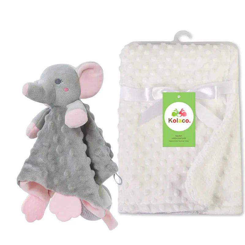 Personalized Newborn Baby Blanket with Name & Custom Stroller Gift Set