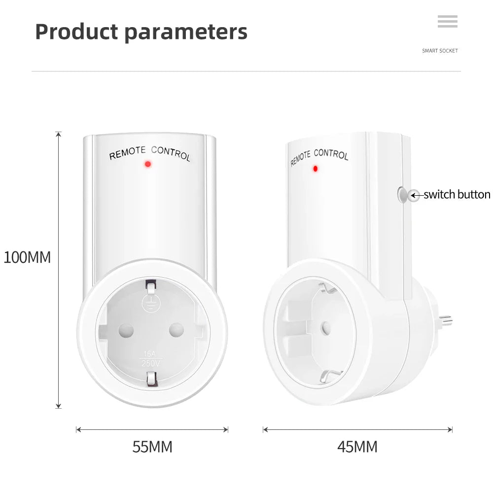 Smart Socket RF 433mhz Wireless Remote Control Outlet Adaptor Wall Electrical Switch Home Lamp For Smart Home EU UK US FR Plug