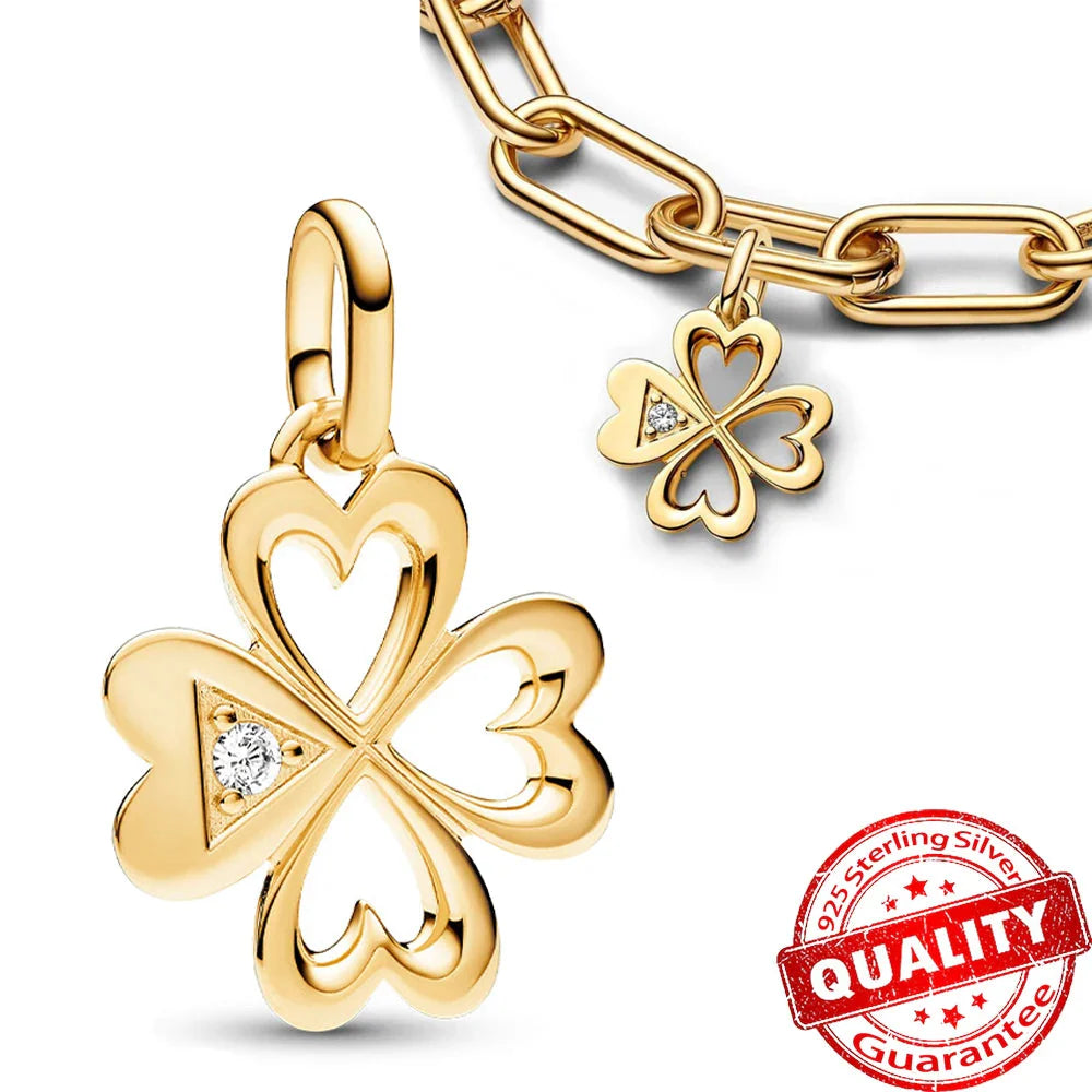 Sparkling Star Mini Dangle Charm - 925 Sterling Silver Green Heart Charm for Me Bracelet, Zircon & Crystal Accent, Customizable Girl Party Jewelry