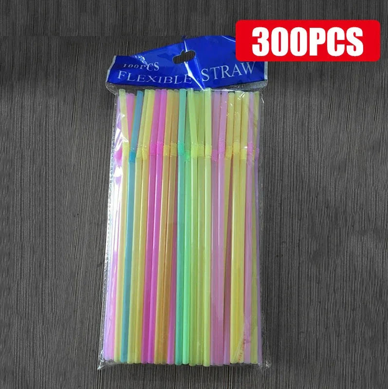 50-1000Pcs Multicolor Drinking Straws – Milk Tea & Party Supplies