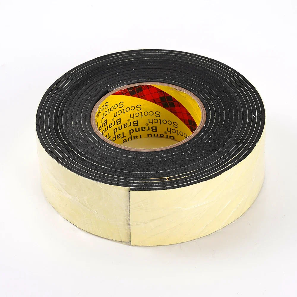 1 Roll 5mX50mmX3mm Eva Black Foam Sponge Rubber Strip Tape Door Window Soundproof Anti-Collision Car Interior Sound Insulation