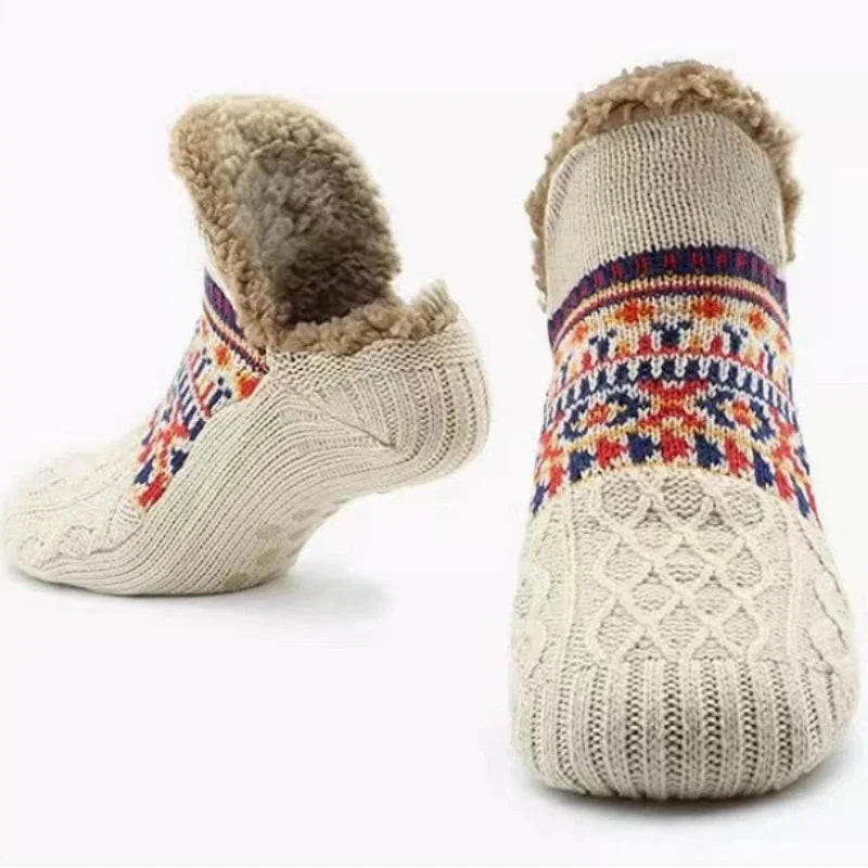 Thermal Mens Fluffy Slipper Socks Winter Warm Women Short Cotton Thickened Home Sleeping Soft Non Slip Grip Fuzzy Floor Socks
