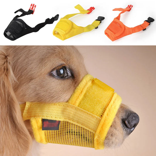 Adjustable Mesh Dog Muzzle – Anti-Barking & Anti-Biting Breathable Mouth Cover for Small & Medium Dogs