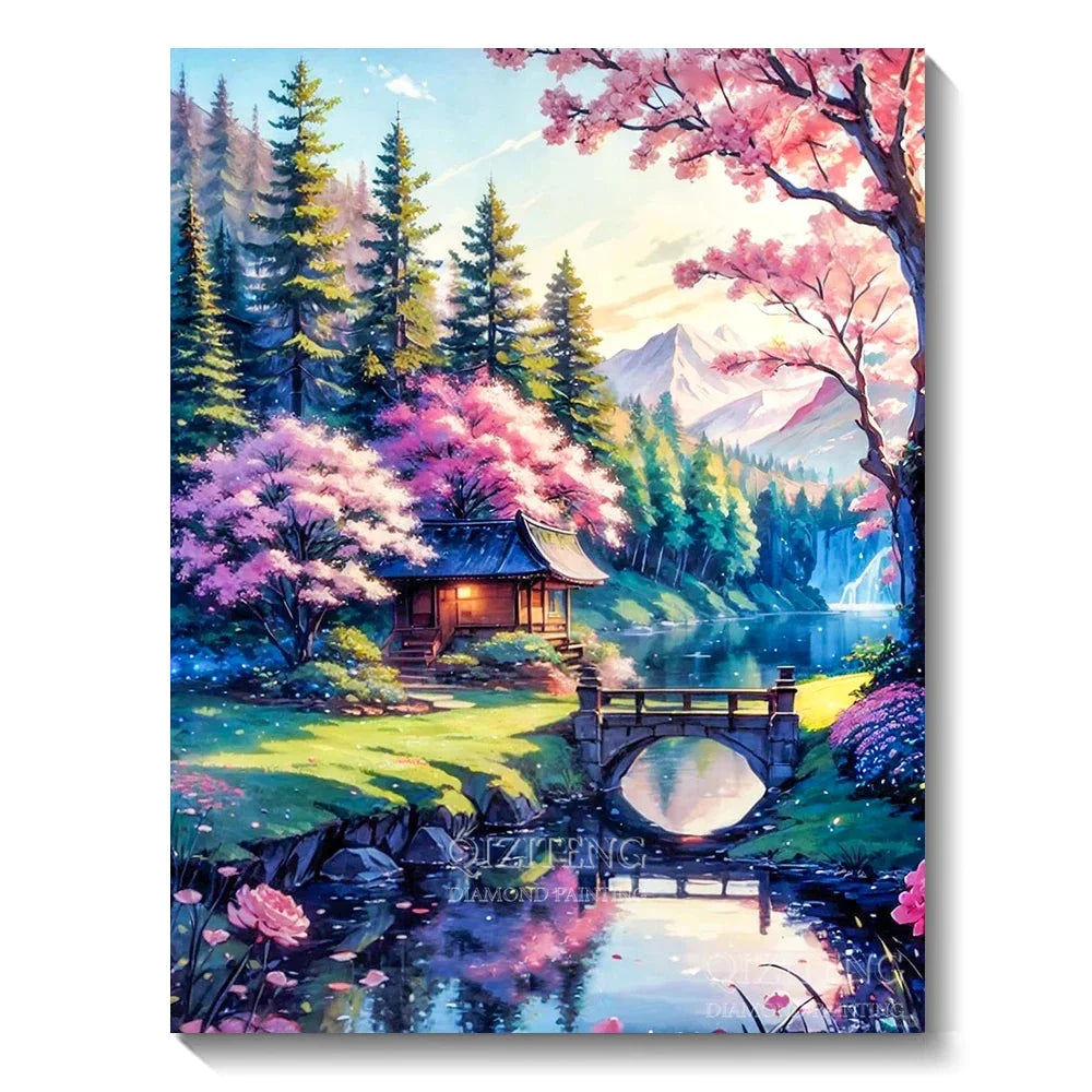 5D Diamond Painting Kit - Aurora Landscape Mosaic, Full Round Drill for DIY Home Decor