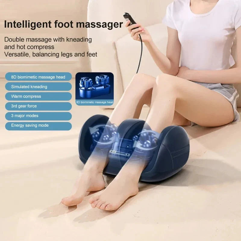 Extra Big Electric Foot Massager – Shiatsu Hot Compress & Leg Roller