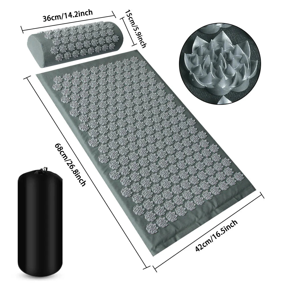 Acupressure Yoga Mat Kuznetsov Applicator Cushion with Spikes
