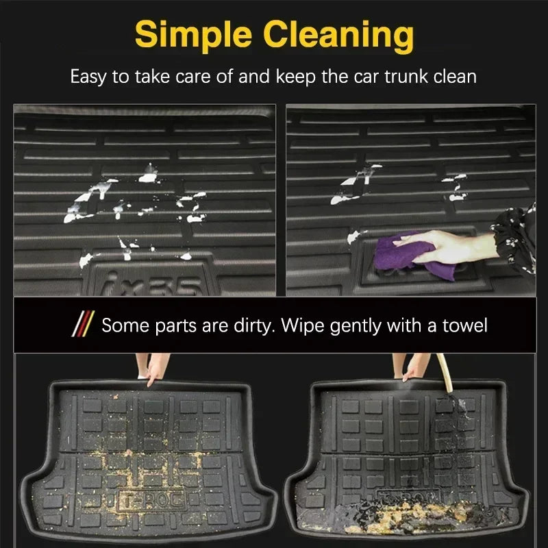 For Kia Pegas Soluto Sephia AB 2018-2023 Car Accessorie Auto EVA Material Trunk Mat Floor Tray Liner Cargo Boot Carpe Waterproof