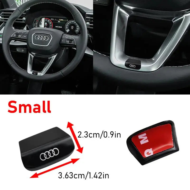 3D Metal Car Steering Wheel Emblem Sticker Interior Badge Accessories For Audi S Line A3 A4 A5 A6 A7 S3 Q5 Q7 Q2 Q3 S3 S4 S8 A8