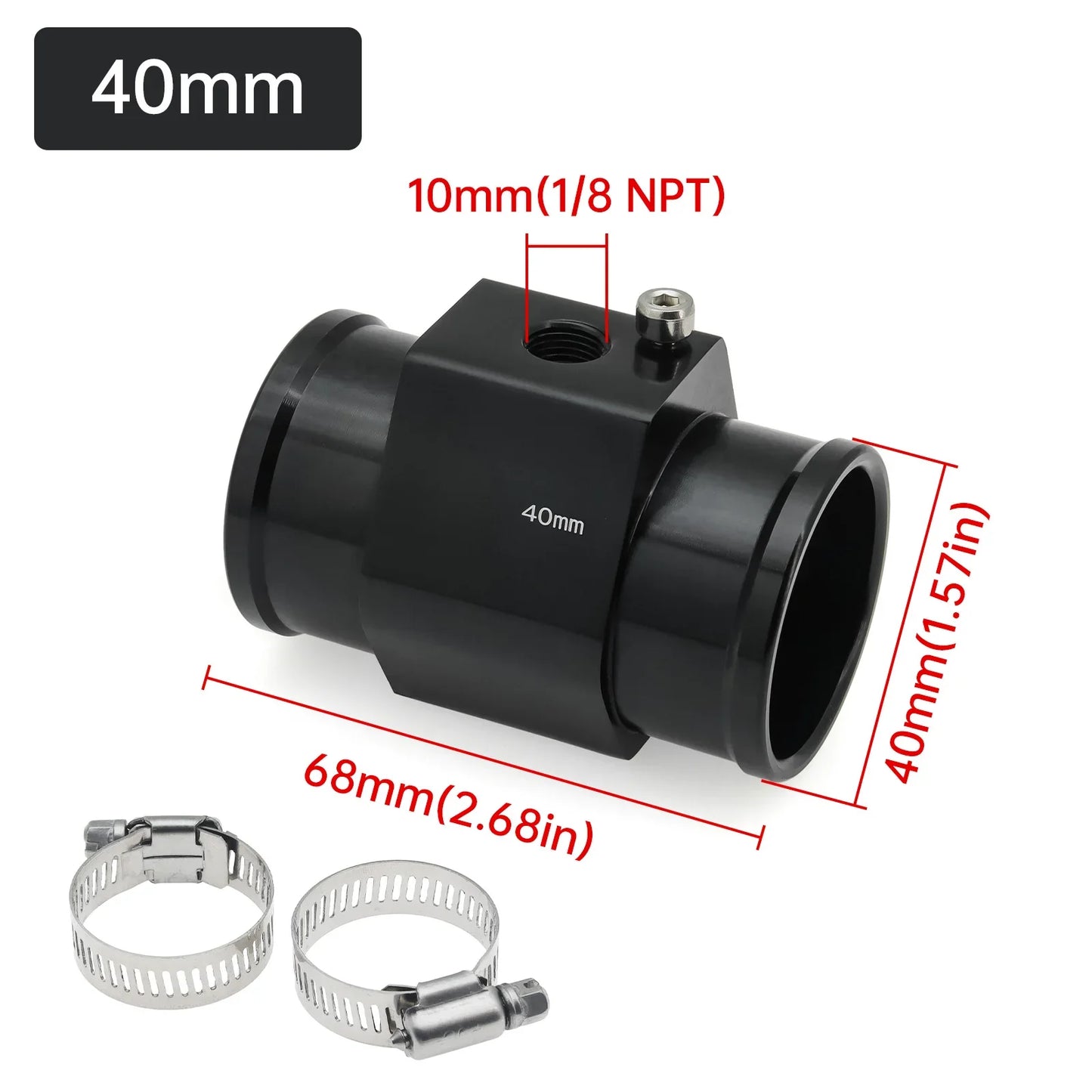 2026 Car Water Temp Gauge Radiator Temperature Water Temp Joint Pipe Sensor 40mm 38mm 36mm 34mm 32mm 30mm 28mm Hose Adapter