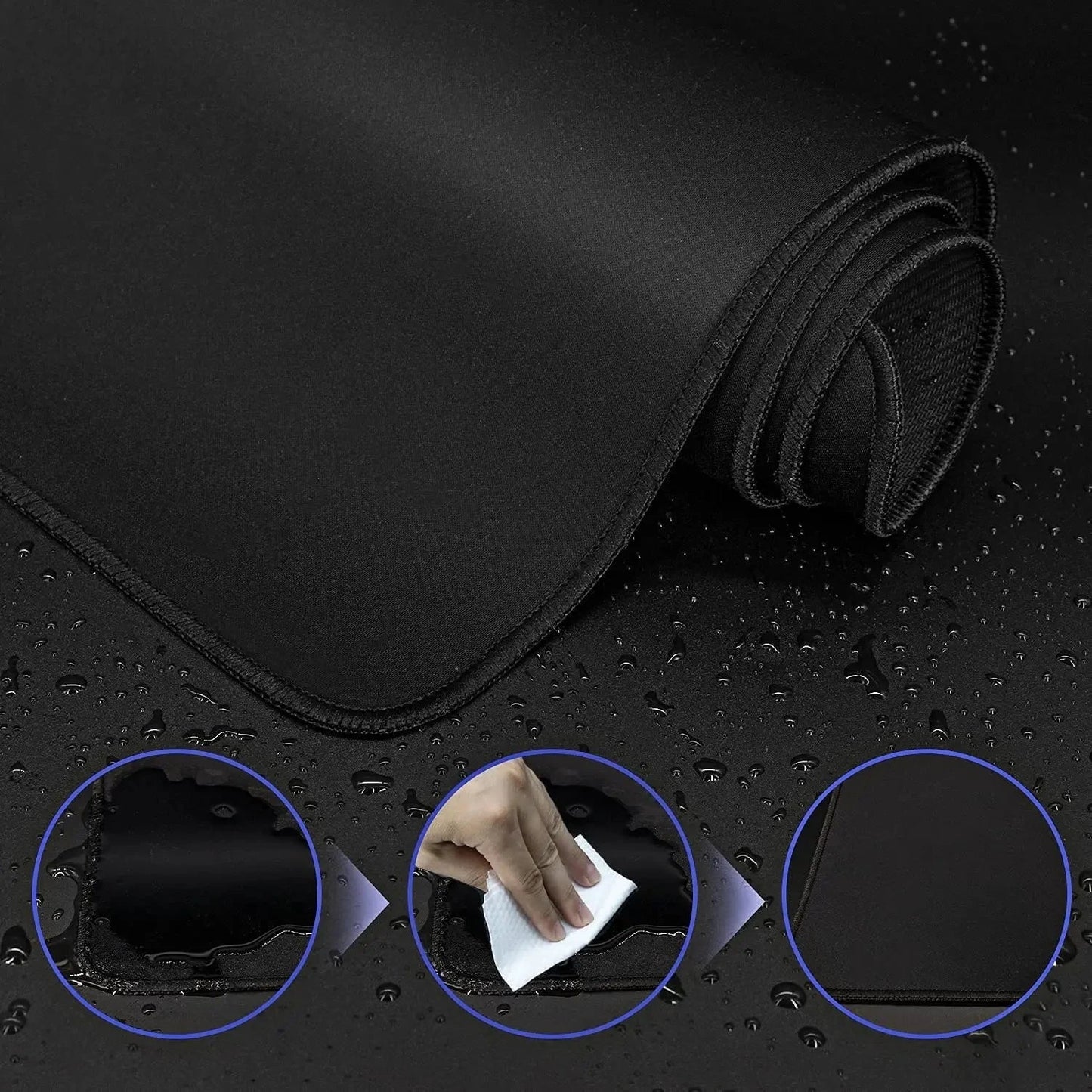 XXL Black Gaming Mouse Pad – Large Non-Slip Rubber Desk Mat for Keyboard, PC & Laptop