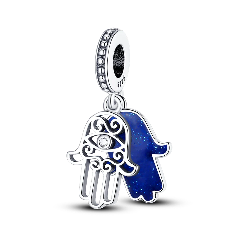 925 Sterling Silver Pink Butterfly & Luminous Firefly Charm – Dangle Bead for Bracelet or Necklace | Elegant DIY Jewelry Gift for Women