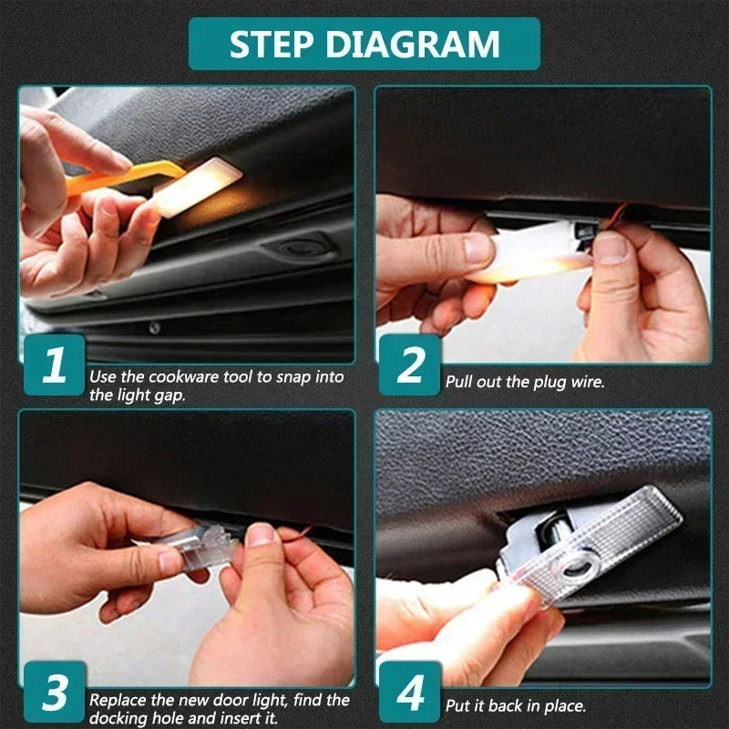 LED Welcome Light Car Door Light Decorative Accessories For Subaru Forester 2013 2014 2015 2016 2017 2018-2021 2022 2023 2024