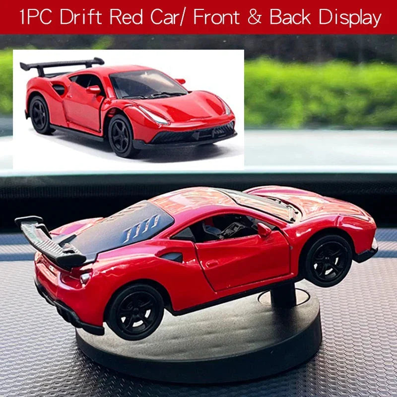 Drift Car Dashboard Toy Model – Swing Turning Sports Car Ornament, Fun Dashboard Decoration for Men & Car Interior Accessories