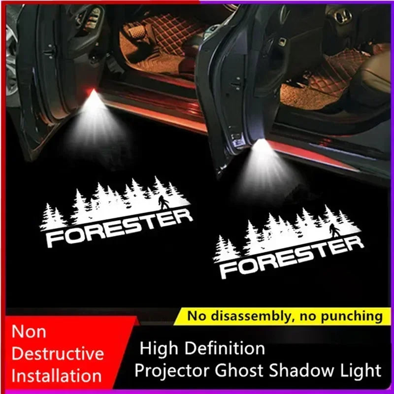 LED Welcome Light Car Door Light Decorative Accessories For Subaru Forester 2013 2014 2015 2016 2017 2018-2021 2022 2023 2024